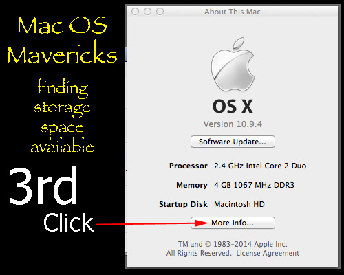 step 3 in Mac OS Mavericks: click More Info. . .